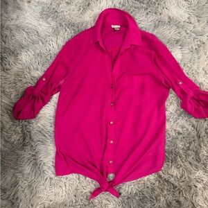 Dynamite Hot Pink Button-Down Shirt